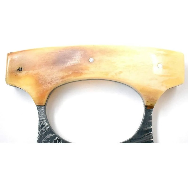 Wild Turkey Handmade Damascus Chef Kitchen Ulu Knife Real Damascus