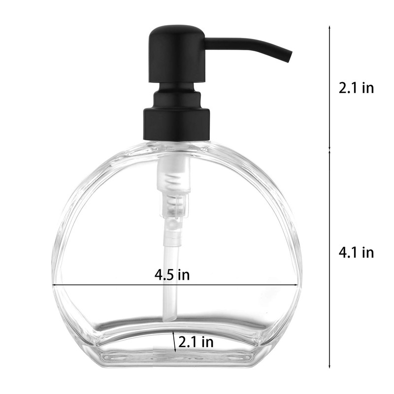BZOOSIU Glass Soap Dispenser with Rust Proof Stainless Steel Pump,