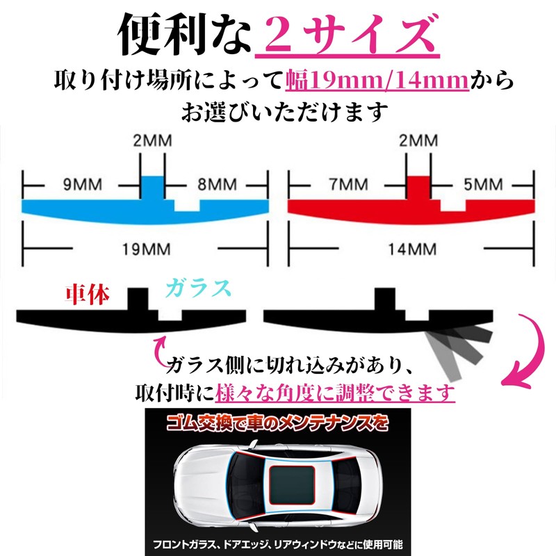 YESprime Windshield Rubber Car Mall Replacement Door Mall Double-Sided Gap