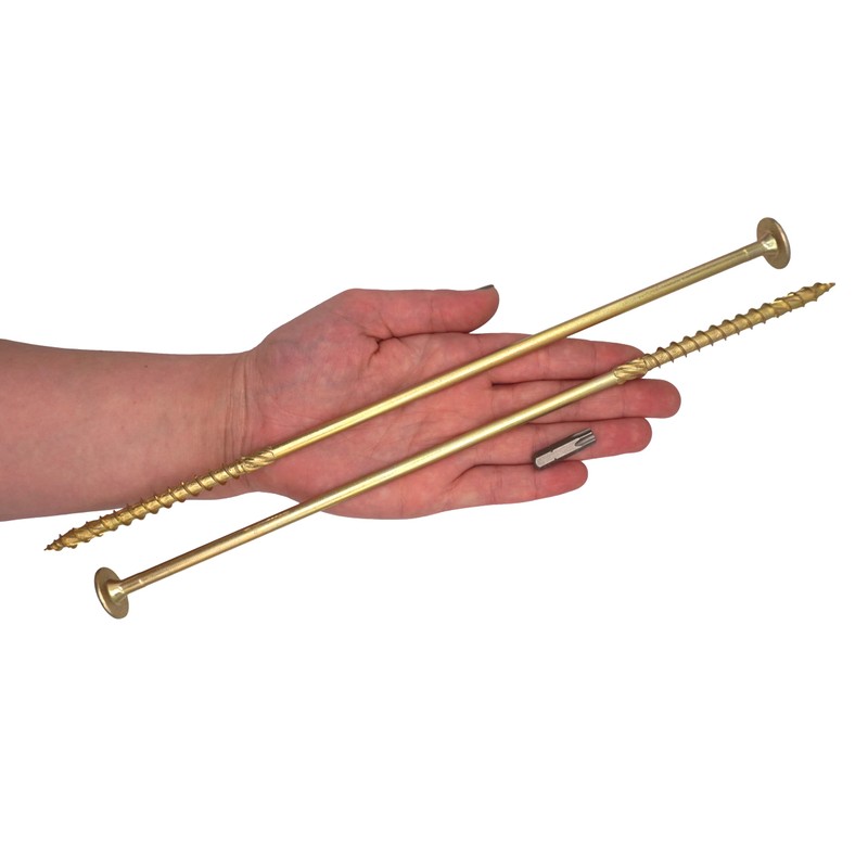 (Pack of 4) Galvanised Steel 8.0 x 300mm Yellow Wood