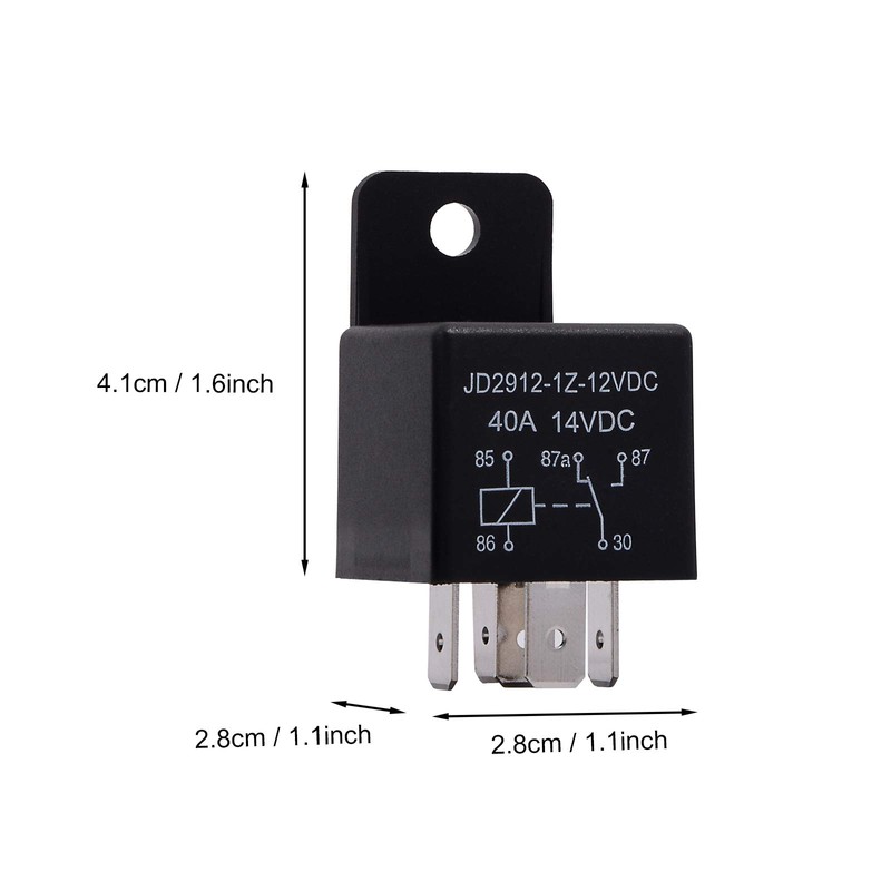 EHDIS 12V Motor Relay 5 Pin Coil 40amp Spdt Model