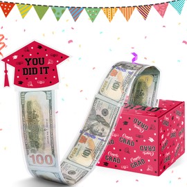 WenmthG Funny Bachelor Gift 2025, Graduation Money Gift, DIY Surprise Box, Passed Exam Gift, Bachelor Master Graduation Gift - Red