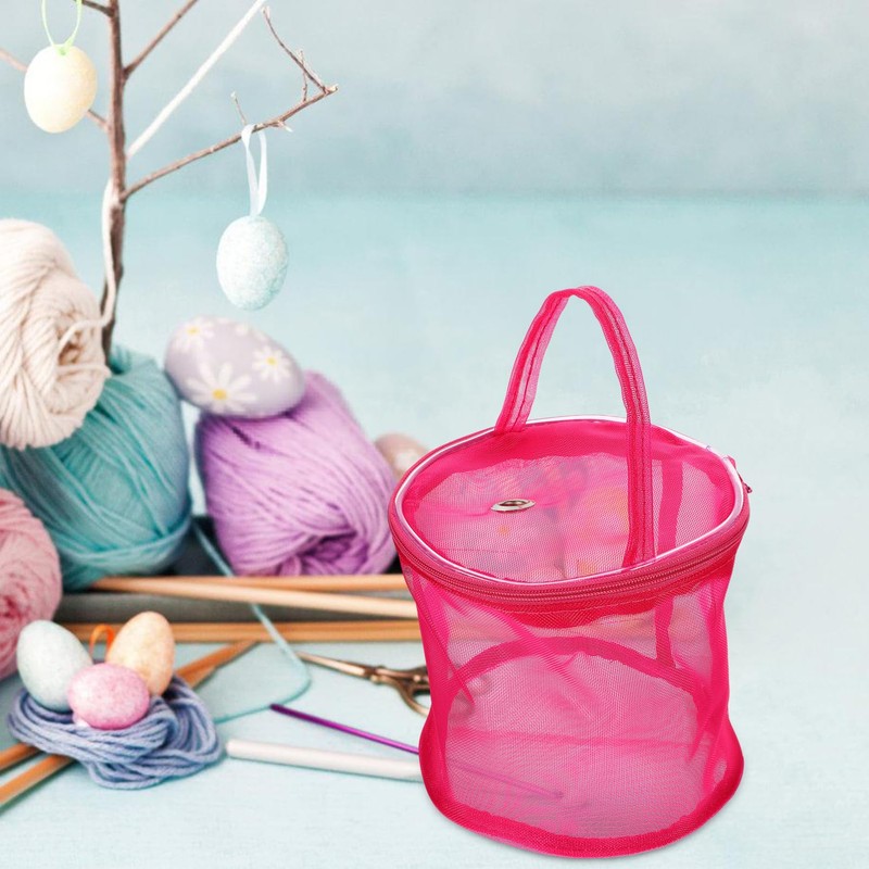DOITOOL Knitting Bag Mesh Nylon Handle Crochet Hook Storage Organizer