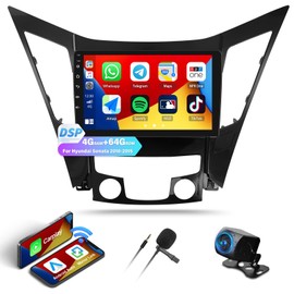 4G+64G 8 Android 13 Car Stereo Radio for Hyundai Sonata 2010 2011 2012 2013 2014 2015 Wireless CarPlay Android Auto Bluetooth 5.0 EQ GPS 9” Touchscreen Mirror Link WiFi/FM/RDS/SWC Backup Camera Canbus