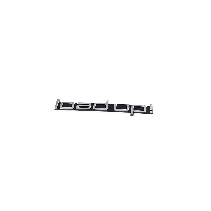 Lettering "Load Up" Sticker Letters Emblem Black/Chrome