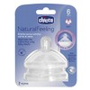 CHICCO, Set de Tetinas para Biberón de Flujo Rápido Natural Feeling, +6 meses
