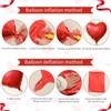 20pcs Valentines Balloons Red Silver Heart Balloons, 18 Inch Red