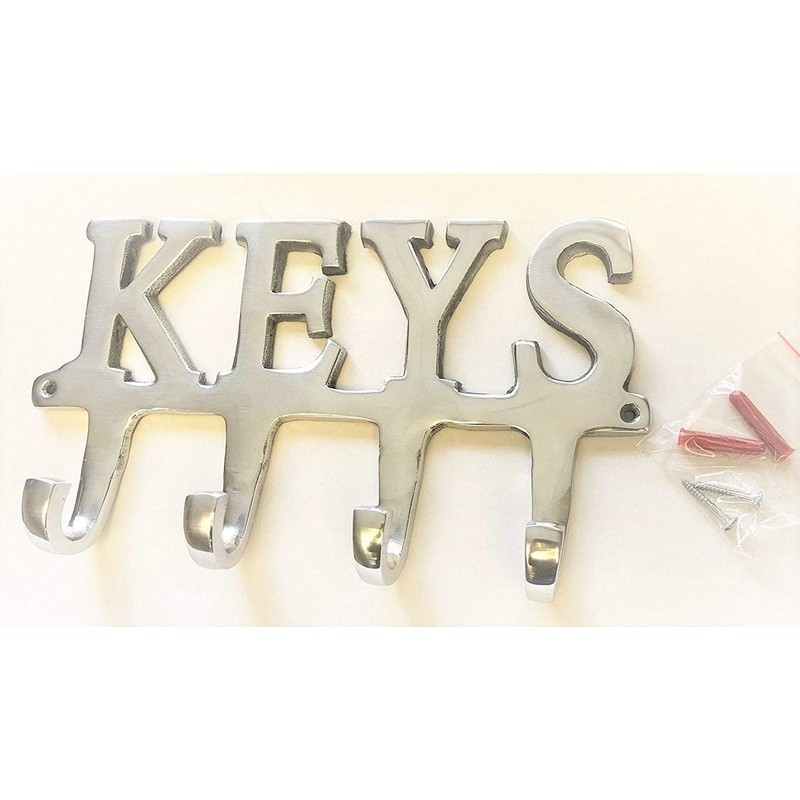 Chattels Large KEY Holder Rack 4 Hooks inch KEYS inch