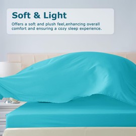 Homilay Queen Size Bed Sheet Set - 4 Piece Soft Microfiber Sheets with Deep Pockets, Cooling Technology, and Wrinkle-Free Pillowcase. Hotel-Quality, Durable Bedding, Capri Blue