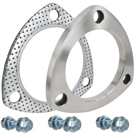 SHINTONES 3 Inch 3 Bolt Exhaust Flange and Gasket,Stainless Steel Exhaust Flange Connection Set with Flange Bolts and Nuts(76mm)