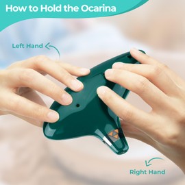 Ohuhu Zelda Ocarina, 12-Hole Ocarina by the Legend of Zelda, Zelda Alto C Triforce Link Cosplay Gift for Zelda Fans with Display Stand, Protective Bag, Music, Ceramic Replica, Green