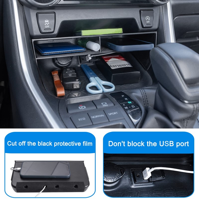 JDMCAR Bigger Slots Center Console Organizer Compatible with Toyota RAV4