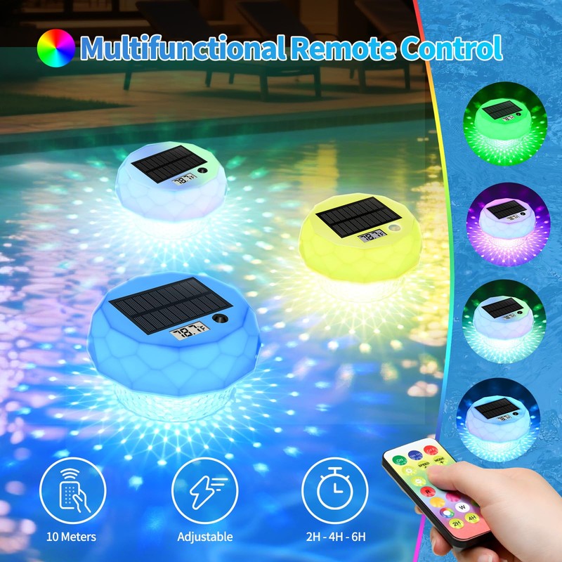 Pool Thermometer Floating Large Backlit LCD for Easy Read,Digital Pool