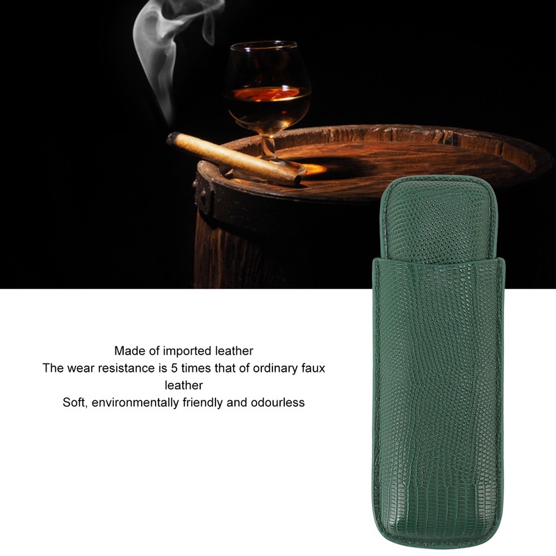 Cigar Case Fashion Elegant Portable Sturdy Crocodilian Skin Texture Faux