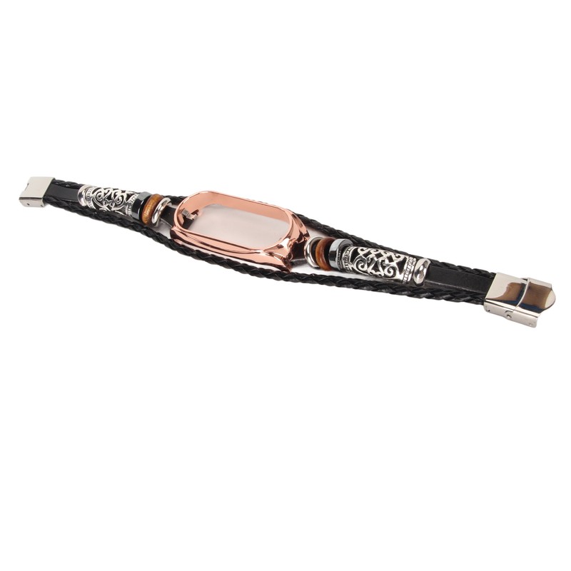 Leather Strap for Xiaomi 7 NFC Bracelet Metal Buckle Ethnic