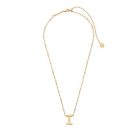 Kendra Scott Letter I Pendant Necklace for Women, Fashion Jewelry, 14k Gold-Plated Brass, Gold Metal, Letter I