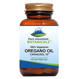 Pure Mountain Botanicals Wild Oregano Oil Capsules - 120 Vegan Caps – Now with 510mg Mediterranean Oil of Oregan Supplement