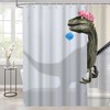 tapHome Funny Dinosaur Shower Curtain Set for Bathroom, White Fun
