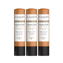 Bálsamo labial de miel nutritivo para el cuidado de los labios con miel de manuka, manteca de karité, aceite de ricino y aceite de jojoba, 98.8% de ingredientes naturales