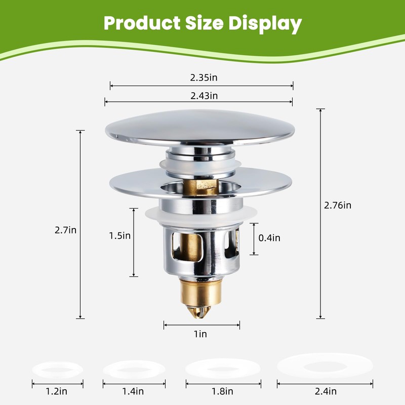 Universal Bathroom Sink Drain Strainer Hair Catcher Upgraded with Removable