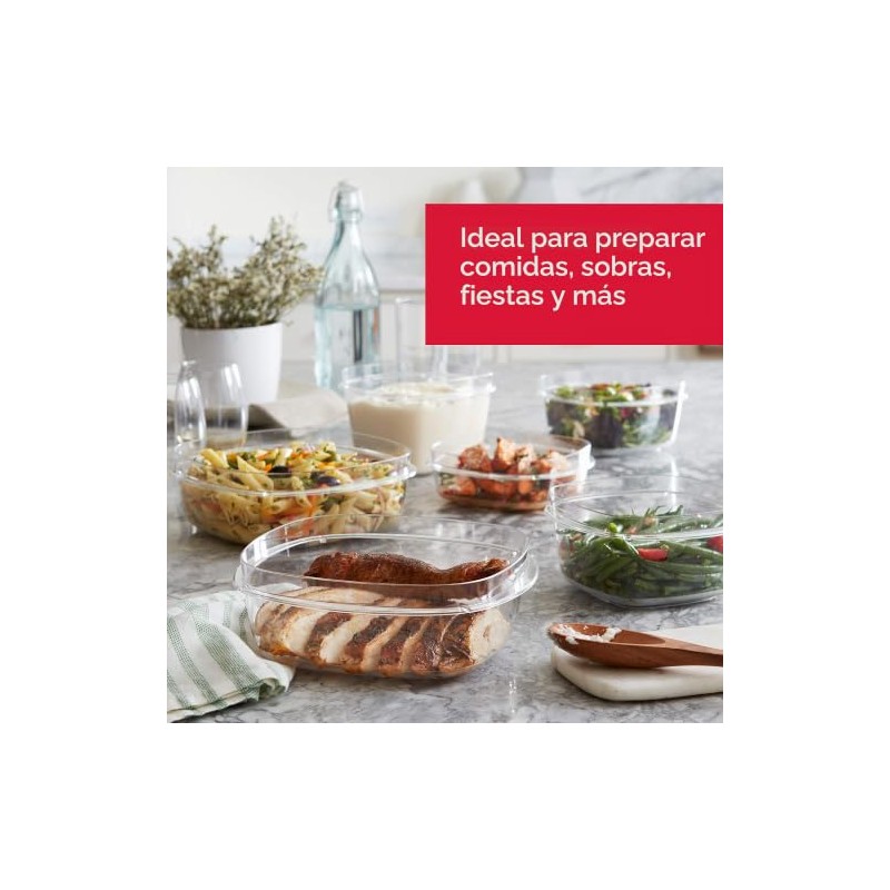 Rubbermaid 2108373 Meal Prep Premier Recipiente para almacenar alimentos, Juego,
