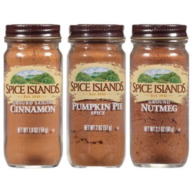 Spice Islands Holiday Variety Pack with Pumpkin Pie Seasoning, Ground Cinnamon, and Ground Nutmeg
