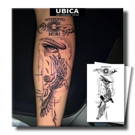 Tattoo Tech,2 Sheets Extra-Large Semi Permanent Tattoo, Adult Art Design Temporary Tattoos, Lasts 7-15 Days, Waterproof, Realistic look, No Adhesive, No reflection (Descending Angel Design)