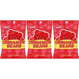 Sweet Candy Company Red Cinnamon Gummy Bears - Hot and Spicy Cinnamon Gummy Candy, Gluten Free Gummies for Kids and Adults, Kosher, Made in the USA - 7 oz Bag (Pack of 3)
