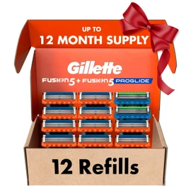 Gillette Fusion5 Men's Razor Blade Refills, 10 Count + Fusion5 ProGlide Razor Blade Refills - 2 Count, Holiday Gifts for Men