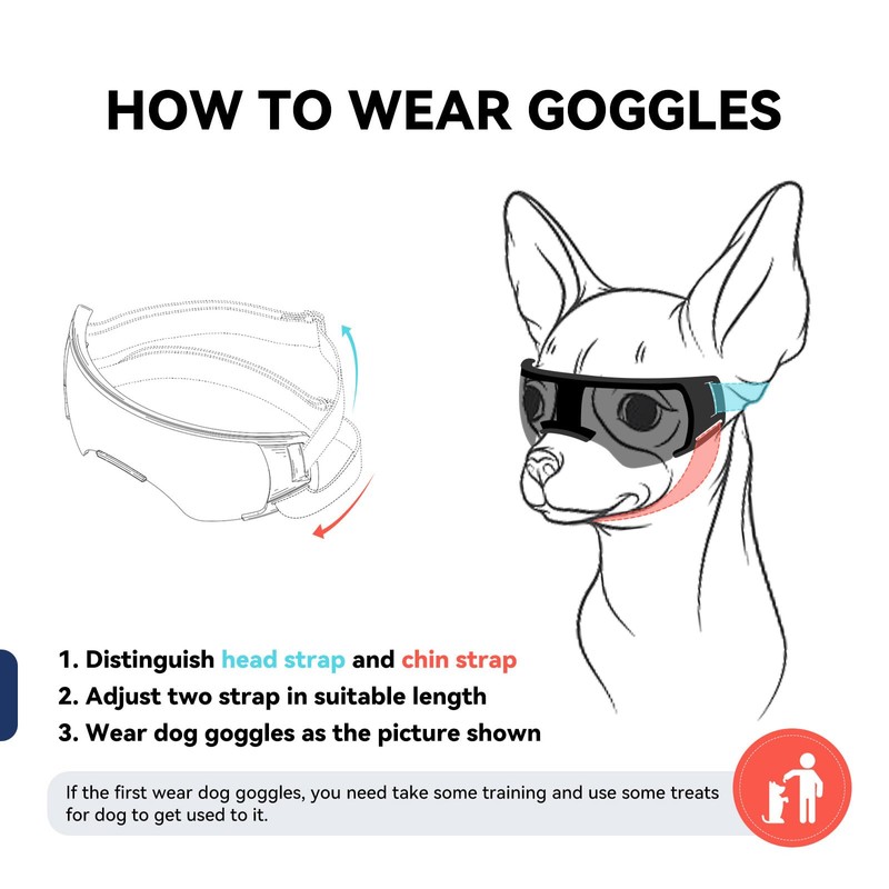 Billionchains Dog Goggles for Small Dog Doggy Goggles with Adjustable