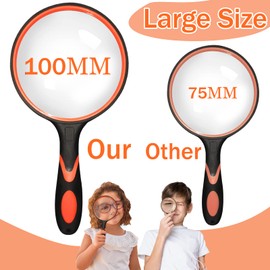 Xinguangfa 100mm Große Lupe für Kinder Forscher, Kinderlupe Lupen, Fach Groß Leselupe Vergrößerungsglas Senioren, Handlupe Leselupen Vergrößerungsglas Vergrößerungslupe Testsieger Magnifying Glass Magnifier