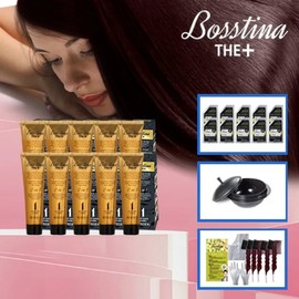 [All Customers Pot Lid Cauldron] Bostina The Plus 10 boxes + 10 ampoules + 5 tail combs reddish brown / [전고객 솥뚜껑 가마솥] 보스티나 더 플러스 본품 10박스+앰플 10매+꼬리빗 5개 적갈색