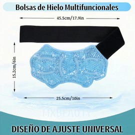 Bolsa de Hielo,para Tobillo y Pie, Paquetes de Hielo Deportivos, Compresa Fria para Lesiones,con Correas Ajustables, Ice Pack con Compresas Gel Frío Caliente, Paquetes de Frío Reutilizables (Azul)
