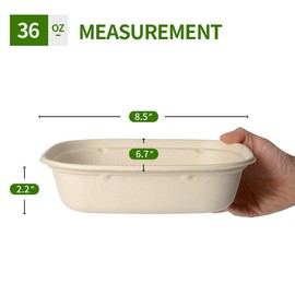 AICHEF 100 Pack 36 oz Large Paper Bowls for Nacho Salad, Burrito, Baked Potato, Microwavable Heavy Duty Compostable Food Catering Bowls for Baked Potato Bar Taco Bar Party