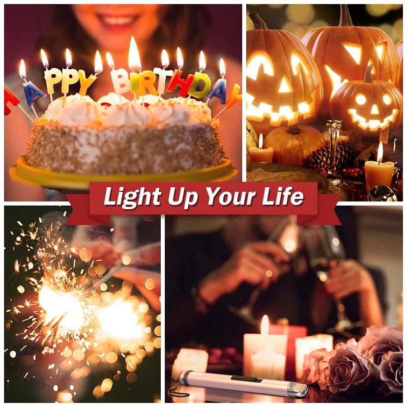 Electric Candle Lighter - Rechargeable USB Arc Windproof Flameless Plasma