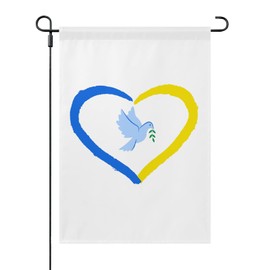 Garden Flag Pray for peace in Ukraine concept. No war. Dove with a branch Outdoor Flag One Size Double Sided, Cute Outdoor Flag for Rustic Garden Flags One Size Double Sided Yard Sign Pray for peace in Ukraine concept. No war. Dove with a branch Small Ya
