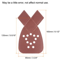 HARFINGTON 24pcs Hook & Loop Sandpapers 180 Grits 12 Holes Triangular Sanding Pads Sheets Mouse Detail Sander Papers Oscillating Tool Sandpapers with Extra Tips for Wood Metal