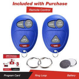KeylessOption Keyless Entry Remote Control Car Key Fob Replacement for L2C0007T -Blue (Pack of 2)