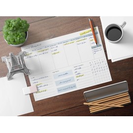 A4 Weekly Planner 52 Week To View Diary Desk Pad Habit Tracker Todo To Do List - Blue