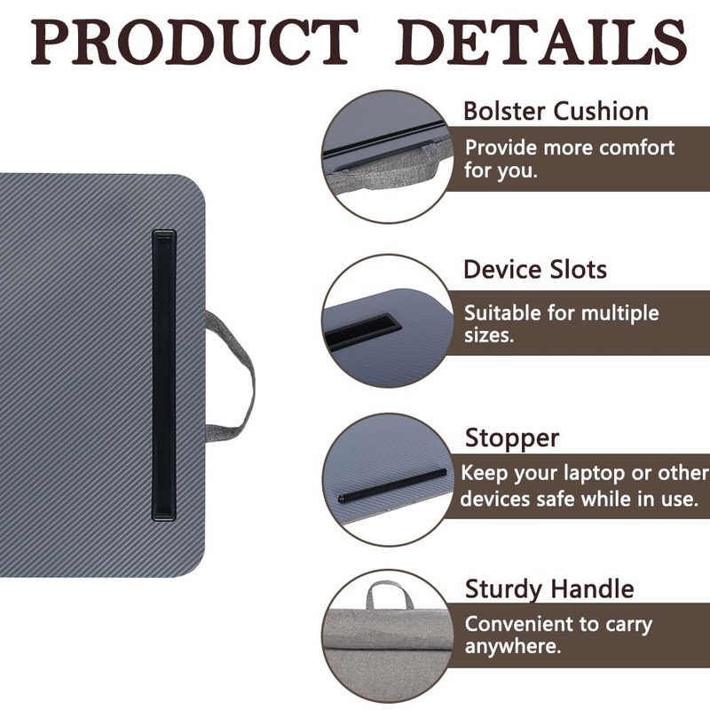 Portable Laptop Desk Fits Up to 16“ Laptops, with Tablet