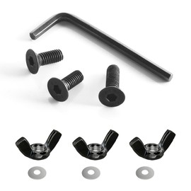Emart Backdrop Stand Replacrment Parts, 3 PCS Black Flat Head Hexagon Screws for Backdrop Stands Accessories Kit, 3 PCS Wing Nuts with Washer, 1 PCS Allenkey