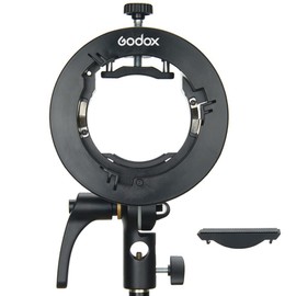 Godox S2 Upgraded S-Type Bracket Bowens Mount Removable Gasket Compatible with Godox AD200 AD200pro AD300pro AD400pro and Round Head V1 Strobe and V860II, V850II, TT685, TT600, TT350, etc. Suitable