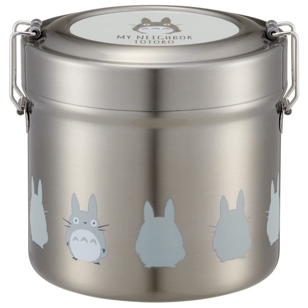 Skater STLB2DXAG-A Insulated Vacuum Stainless Steel Rice Bowl Lunch Box, DX 21.4 fl oz (640 ml), Ultra Lightweight, Antibacterial, Totoro Silhouette, Ghibli