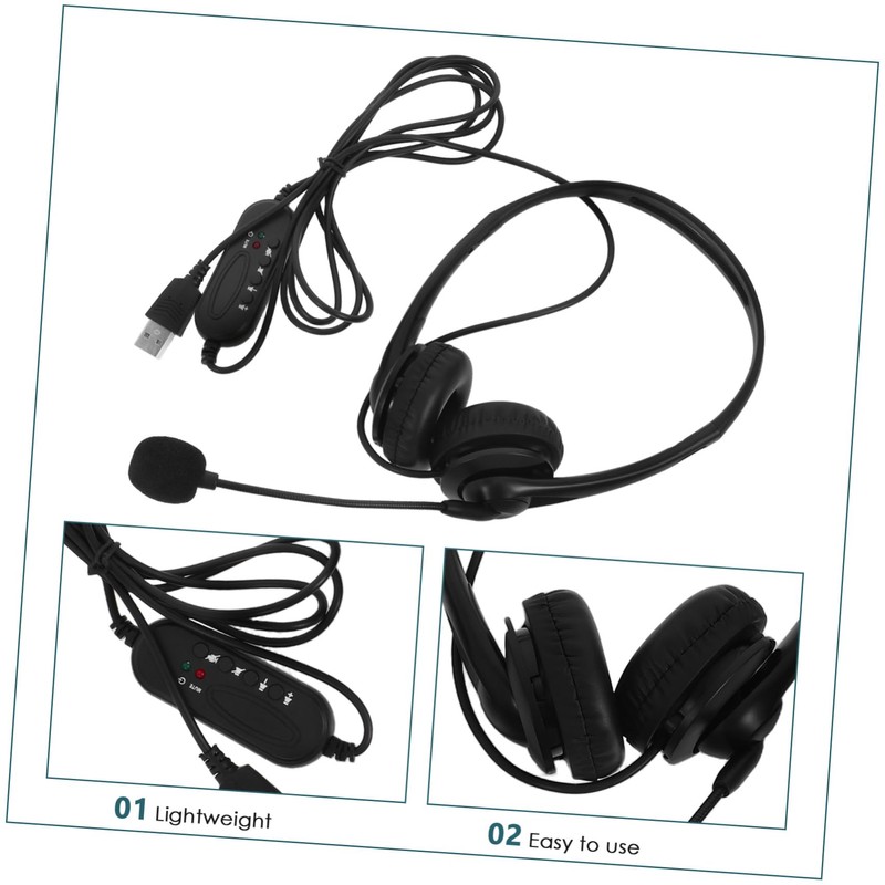 Mikinona Noise Cancelling Office Headphones with Microphone Comfortable Call Center