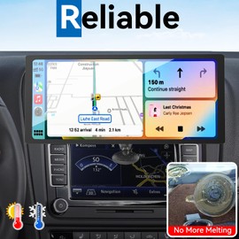 SkyTitan CD Slot Car Mount for Portable CarPlay Screens, Adjustable Angles, Low Profile and Sleek, Integrated Mounting Solution for in-Car Android Display Monitors (4-Tab Bracket Mount)