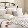 JASEN Faux Leather and Linen Pillow Covers 12x20 Inch Set