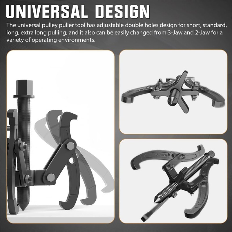 XIIW 3'' 4'' 6'' Gear Puller Set, 3 Jaw Bearing