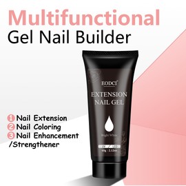 eodci Poly Nail Gel,White,60g,Nail Extension Gel for French Manicure Gel Builder Hard Gel for Nails Strengthener-Long-Lasting and Easy to DIY Use at Home Need UV/LED Lamp
