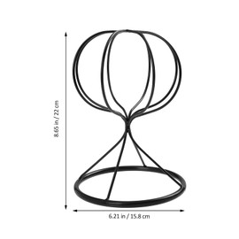 Tomaibaby Metal Wig Stand Holder, Tabletop Hat Display Rack, 8.7Inch Wig Head Holder Stand Iron Art Head Shaped Hat Stands Countertop Wig Freestanding Stand for Single Hat, Cap, Wig (Black)