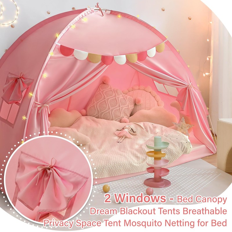 Razee Full Size Bed Canopy for Kids, Girls Bed Tent